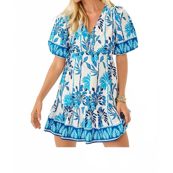 NEW LILLY PULITZER kentlee mini dress in coconut swayin in the breeze engineered - Picture 1 of 4